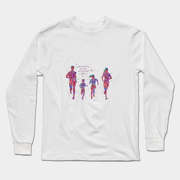 Family Run Long Sleeve T-Shirt by RosaliArt